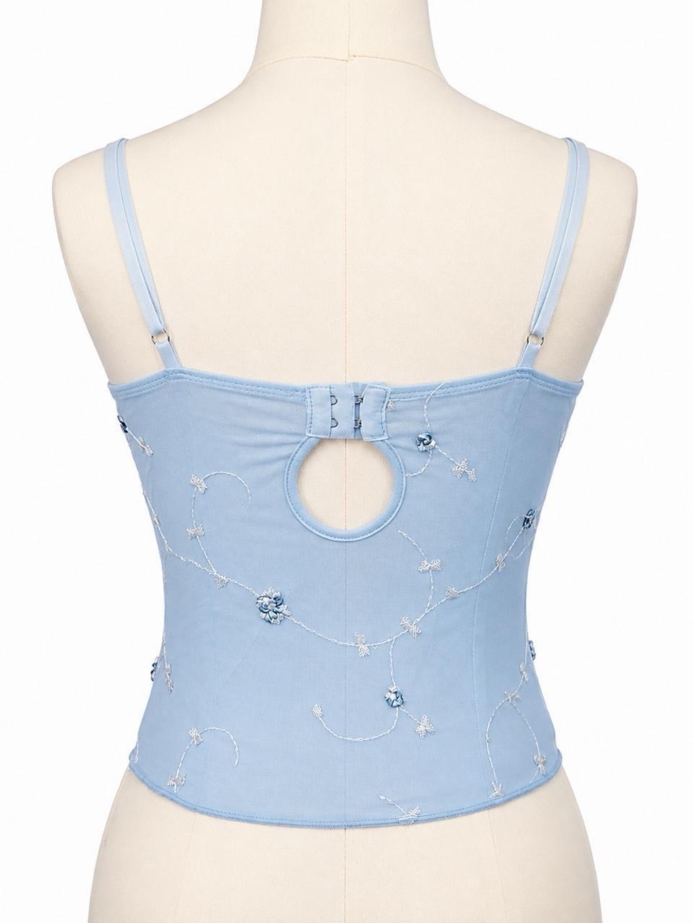 Edikted Pastel Blue Lace-Trim Bustier Cami M - Picture 4 of 5
